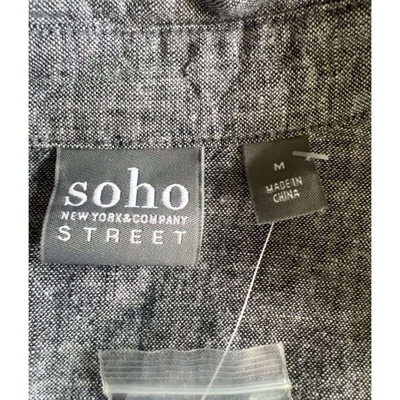 Soho New York & Company  Womens Gray Long-Sleeve Button-Down Shirtdress Medium - Picture 3 of 15